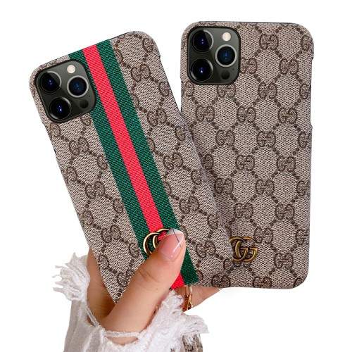 Hortory luxury iphone case with classic red and green stripes and LOGO for  iphone 11 12 13 14 15 pro max