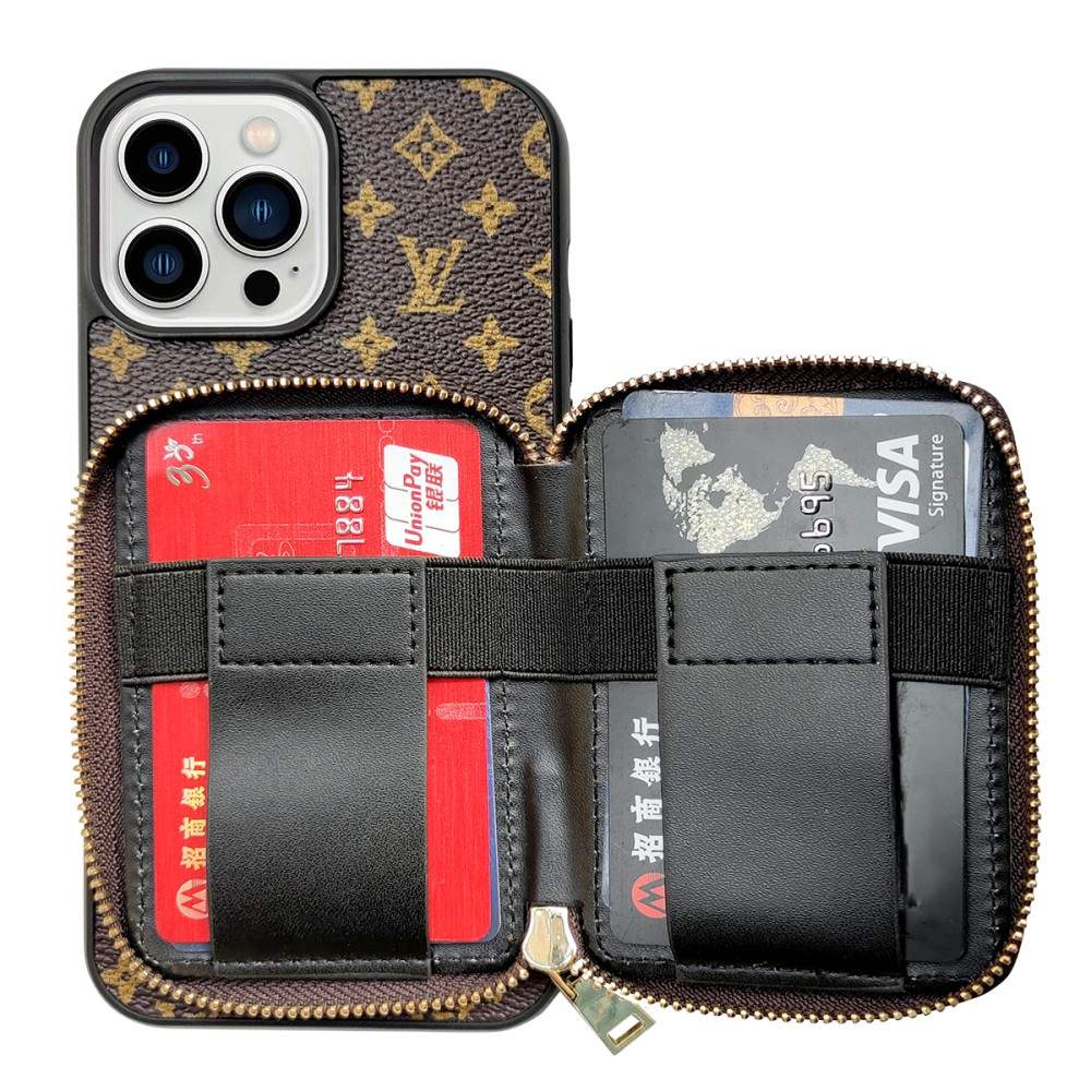 Hortory Luxury iphone case with zipper wallet
