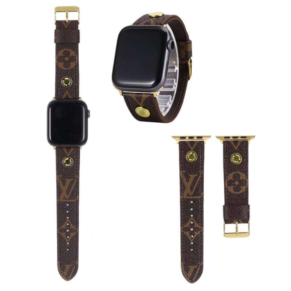 Hortory Classic designer watch band with gold buckle